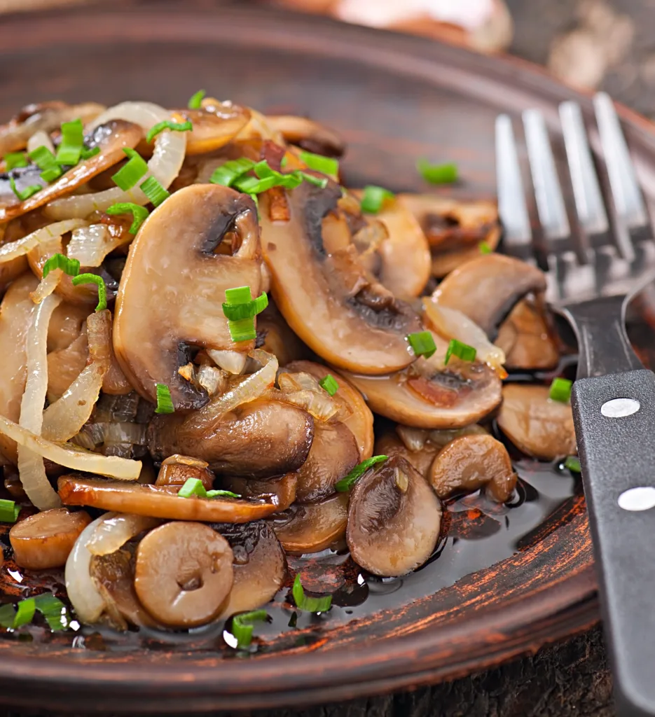 cooked button mushrooms
