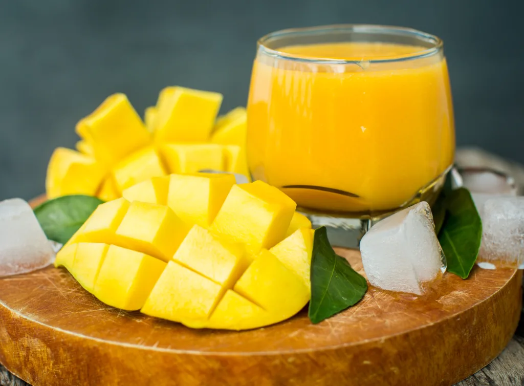 Mango shake. Fresh tropical fruit smoothies